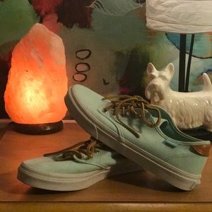 Mint Green Vans with Leather Laces
